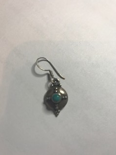 Turquoise and silver earring